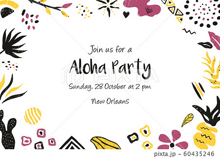 Design, card with floral elements for invitation 60435246