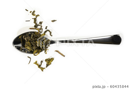 Green tea top view on white background Green tea top view on white background 60435844