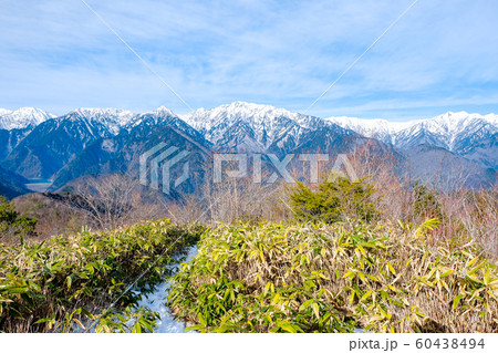 鍬ノ峰から北アルプスの眺め (12月) 鍬ノ峰から北アルプスの眺め (12月) 60438494