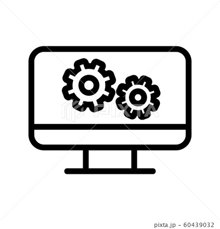 Settings computer icon vector. Isolated contour symbol illustration Settings computer icon vector. Isolated contour symbol illustration 60439032
