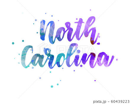 North Carolina watercolor handwritten lettering 60439223