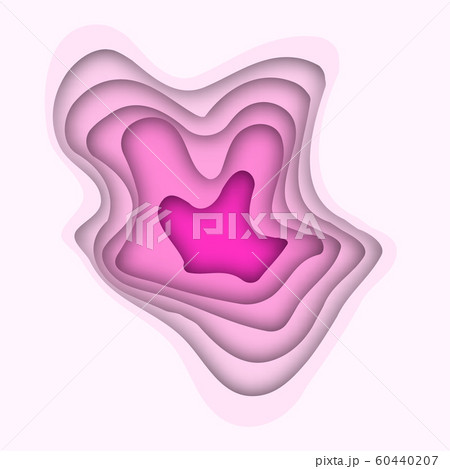 Paper cut background. Abstract realistic paper decoration for design textured with cardboard wavy pink layers. 3d Relief. Carving art. Vector illustration. Cover layout design template. Paper cut background. Abstract realistic paper decoration for design textured with cardboard wavy pink layers. 3d Relief. Carving art. Vector illustration. Cover layout design template. 60440207