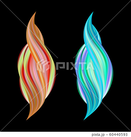 Set of twisted colorful flow liquid shape. Acrylic paint sroke. Modern design Set of twisted colorful flow liquid shape. Acrylic paint sroke. Modern design 60440593
