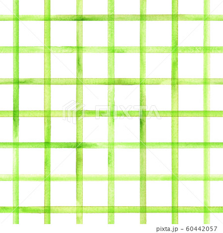 Watercolor stripe plaid seamless pattern. Green 60442057