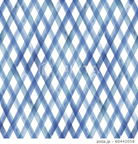 Watercolor stripe plaid seamless pattern. Indigo 60442058