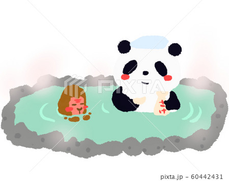 パンダ 温泉 猿 60442431