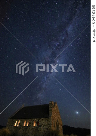羊飼いの教会、デカポ、テカポ、湖、星空、宇宙（ニュージーランド） 60443569