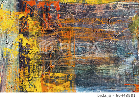 Painting Artistic bright color oil paints texture abstract artwork. Modern futuristic pattern for grunge wallpaper, interior, album, flyer cover, poster, booklet background. Creative graphic design 60443981