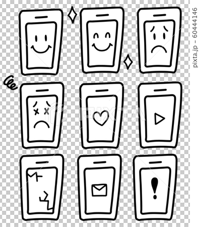 Smartphone icon set (monochrome) Smartphone icon set (monochrome) 60444146