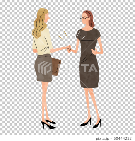 イラスト素材 ビジネスシーン 握手 女性のイラスト素材