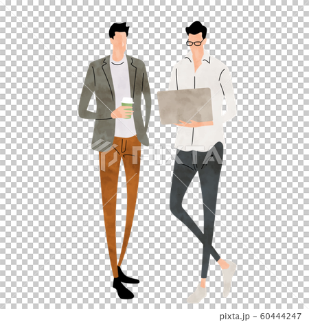 Illustration material: business scene, men, team 60444247