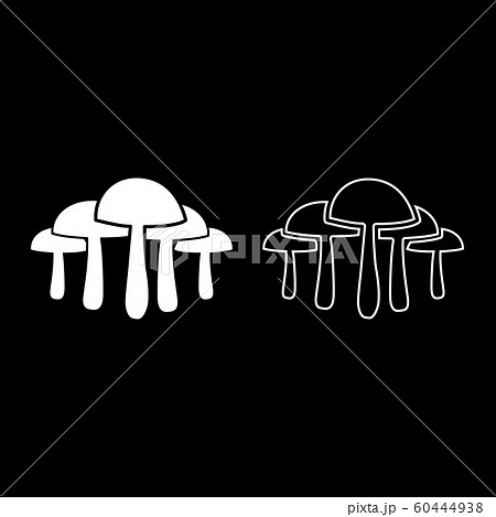 Mushrooms icon outline set white color vector Mushrooms icon outline set white color vector 60444938