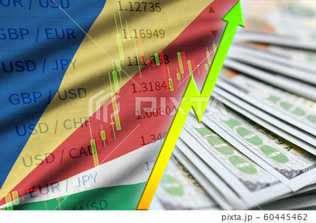 Seychelles flag and chart growing US dollar 60445462