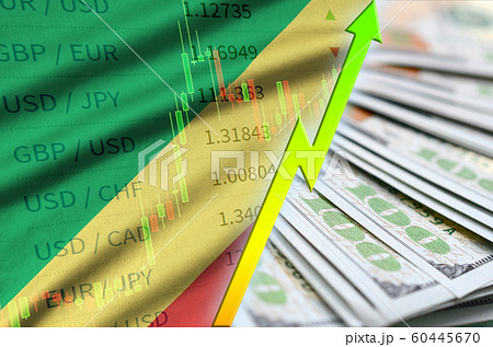 Congo flag and chart growing US dollar position 60445670