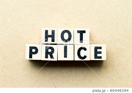 Letter block in word hot price on wood background 60446394