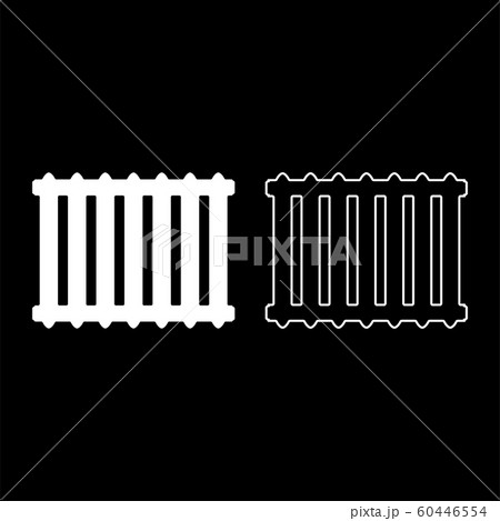 Cast iron battery Heating radiator icon outline  60446554