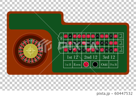 カジノのルーレットテーブルの平面デザインのイラスト素材 [60447532