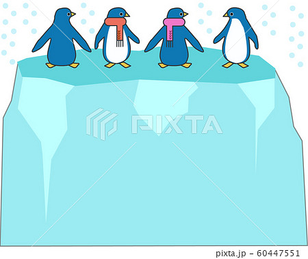 氷の上のペンギン 壁紙 背景素材のイラスト素材