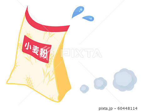 小麦粉の袋のイラスト 走るのイラスト素材