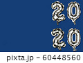 The new color trend of 2020 year. Vertical Christmas composition of number 2020 foil balloons on a 60448560