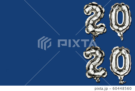 The new color trend of 2020 year. Vertical Christmas composition of number 2020 foil balloons on a 60448560