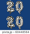 The new color trend of 2020 year. Vertical Christmas composition of number 2020 foil balloons on a 60448564