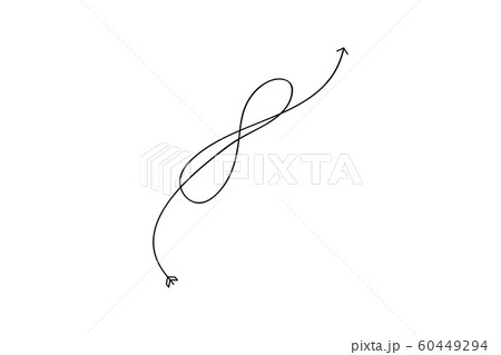 Cupid's arrow in the form of an infinity sign. Wedding element for mobile concept and web application illustration. Thin line icon for design and development of websites, applications. Premium icon on 60449294