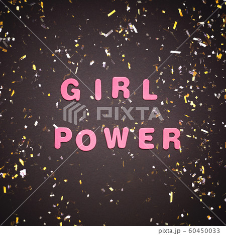 GIRL POWER writing on black background 60450033