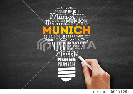 Munich light bulb word cloud 60451005