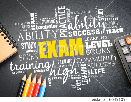 EXAM word cloud collage, education concept EXAM word cloud collage, education concept 60451052