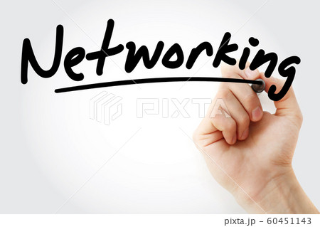 Hand writing Networking with marker 60451143