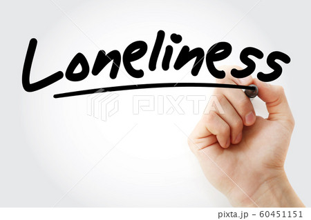 Hand writing Loneliness with marker Hand writing Loneliness with marker 60451151