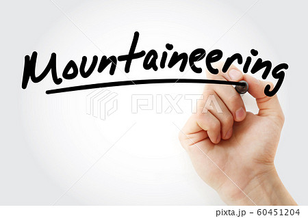 Hand writing Mountaineering with marker 60451204
