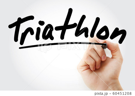 Hand writing Triathlon with marker Hand writing Triathlon with marker 60451208