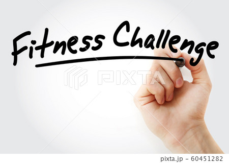 Hand writing Fitness challenge with marker Hand writing Fitness challenge with marker 60451282