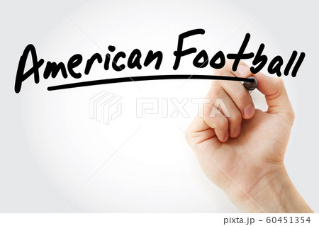 Hand writing American football with marker 60451354
