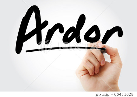 Hand writing Ardor with marker 60451629