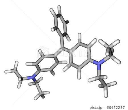 Brilliant green dye sticks molecular model 60452237