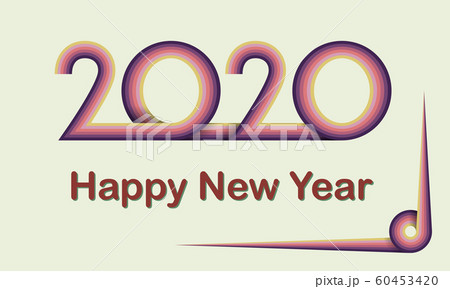 2020 Happy New Year Retro template calendar design 2020 Happy New Year Retro template calendar design 60453420