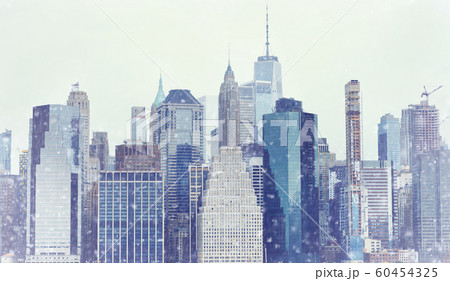 Toned photo New York City Manhattan downtown Toned photo New York City Manhattan downtown 60454325