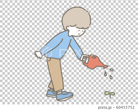 A boy doing watering 60455752
