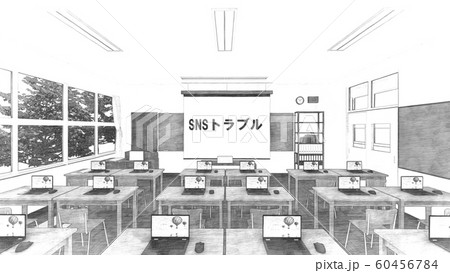 小学校 教室 パソコン 人なし 文字有り Snsトラブル イラスト46のイラスト素材