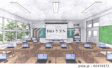 小学校 教室 パソコン 人なし 文字有り Snsトラブル イラスト26のイラスト素材