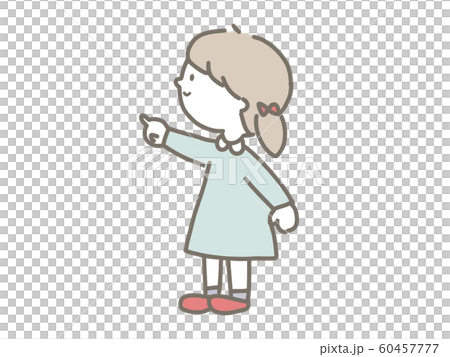 Girl pointing finger Girl pointing finger 60457777