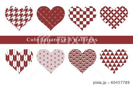 和柄 パターン ハート バレンタインのイラスト素材 和柄 パターン ハート バレンタインのイラスト素材
