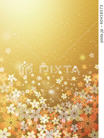桜_和柄_金箔_縦型 60458573