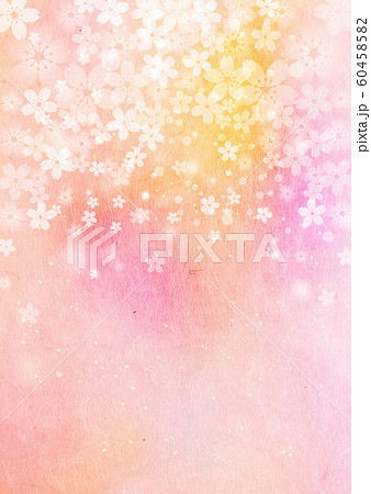 桜_ピンク和紙_縦型 60458582