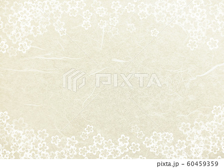 桜模様の和紙テクスチャ背景素材 クリーム色のイラスト素材