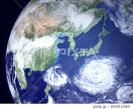 地球　日本付近に複数の台風 60461060