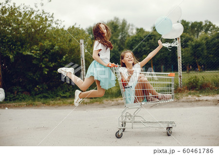 cute girls with ballons cute girls with ballons 60461786